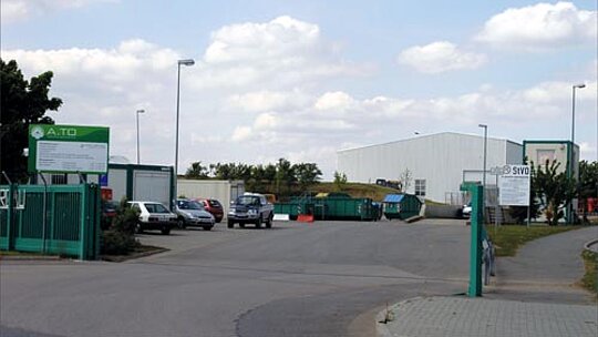 Betriebshof Torgau Einfahrt zum Betriebshof Torgau